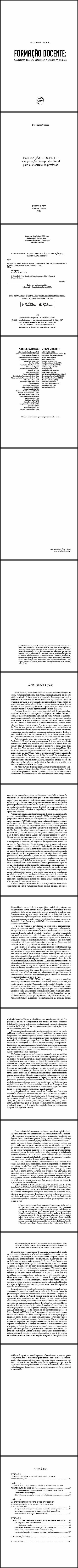 FORMAÇÃO DOCENTE:<br> a angariação de capital cultural para o exercício da profissão