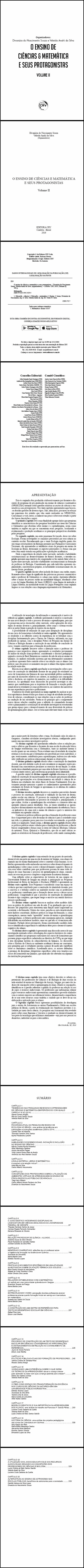 O ENSINO DE CIÊNCIAS E MATEMÁTICA E SEUS PROTAGONISTAS <br> Volume II