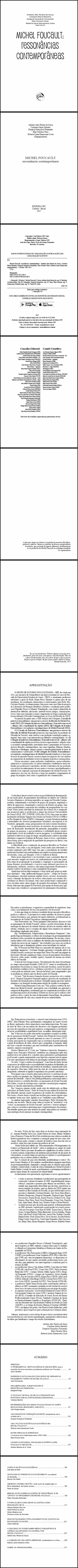 MICHEL FOUCAULT:<br> ressonâncias contemporâneas