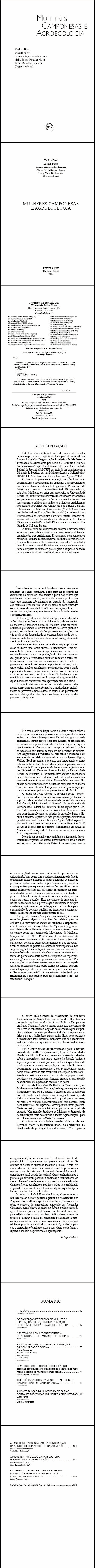 MULHERES CAMPONESAS E AGROECOLOGIA