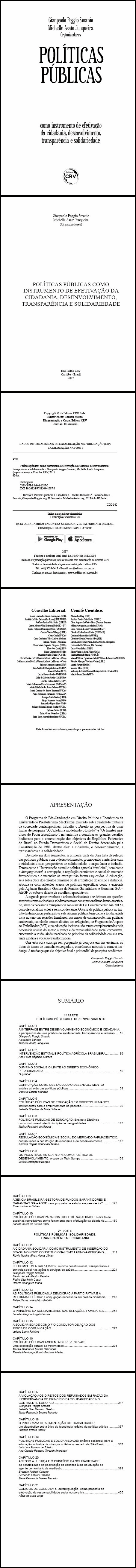 POLÍTICAS PÚBLICAS COMO INSTRUMENTO DE EFETIVAÇÃO DA CIDADANIA, DESENVOLVIMENTO, TRANSPARÊNCIA E SOLIDARIEDADE