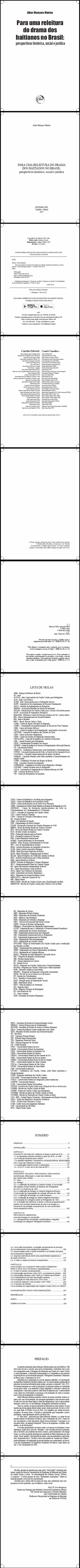 PARA UMA RELEITURA DO DRAMA DOS HAITIANOS NO BRASIL:<br> perspectivas histórica, social e jurídica