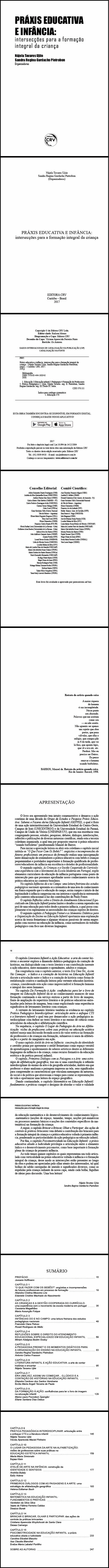 PRÁXIS EDUCATIVA E INFÂNCIA:<br> intersecções para a formação integral da criança