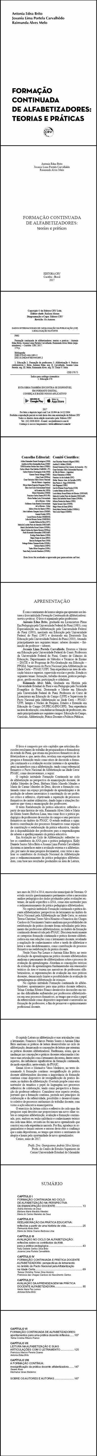 FORMAÇÃO CONTINUADA DE ALFABETIZADORES:<br> teorias e praticas