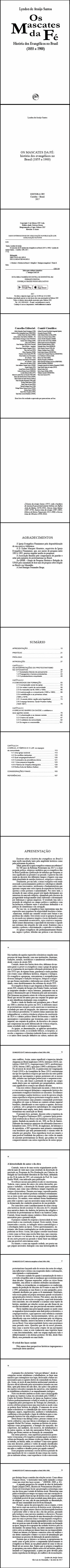 OS MASCATES DA FÉ:<br> história dos evangélicos no Brasil (1855 a 1900)