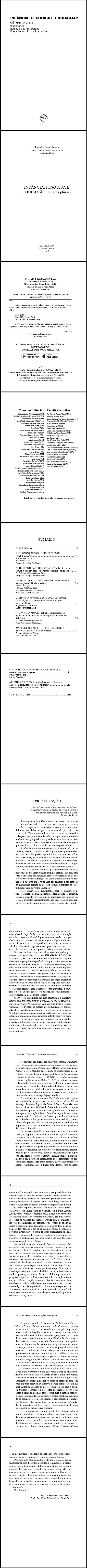 INFÂNCIA, PESQUISA E EDUCAÇÃO:<br>olhares plurais