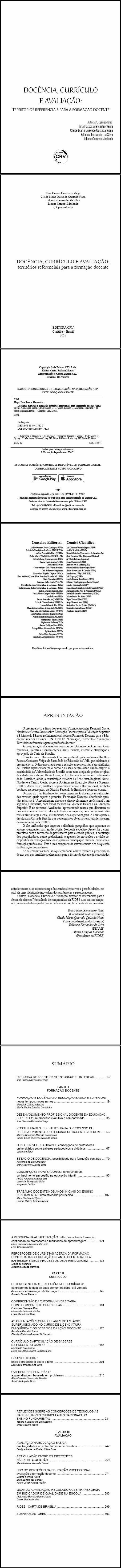 DOCÊNCIA, CURRÍCULO E AVALIAÇÃO:<br>territórios referenciais para a formação docente