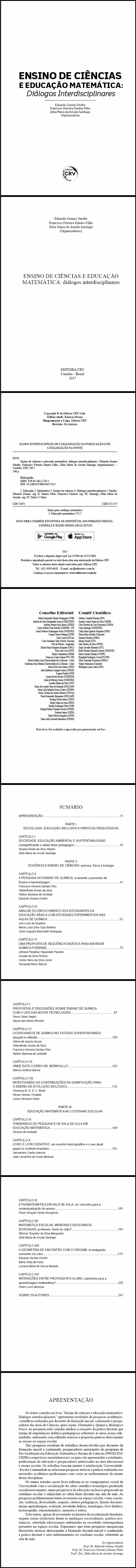 ENSINO DE CIÊNCIAS E EDUCAÇÃO MATEMÁTICA: <br>diálogos interdisciplinares