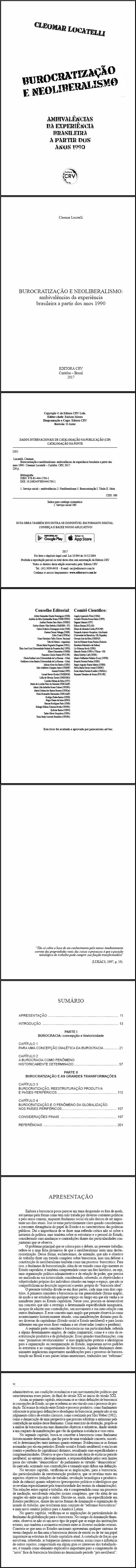 BUROCRATIZAÇÃO E NEOLIBERALISMO:<br>ambivalências da experiência brasileira a partir dos anos 1990