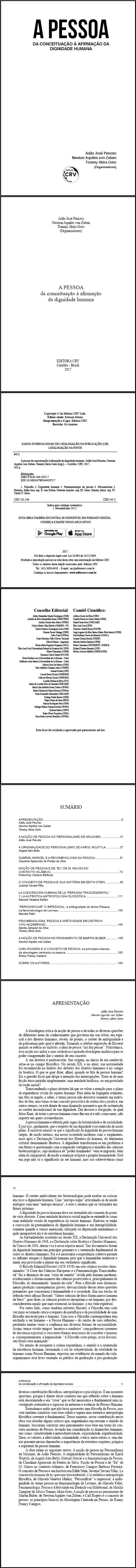 A PESSOA:<br> da conceituação à afirmação da dignidade humana