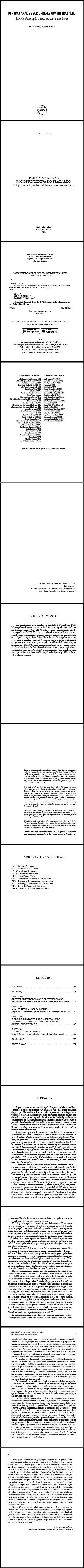 POR UMA ANÁLISE SOCIORREFLEXIVA DO TRABALHO:<br>Subjetividade, ação e debates contemporâneos