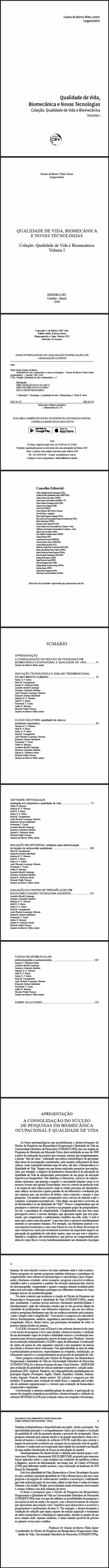 QUALIDADE DE VIDA, BIOMECÂNICA E NOVAS TECNOLOGIAS