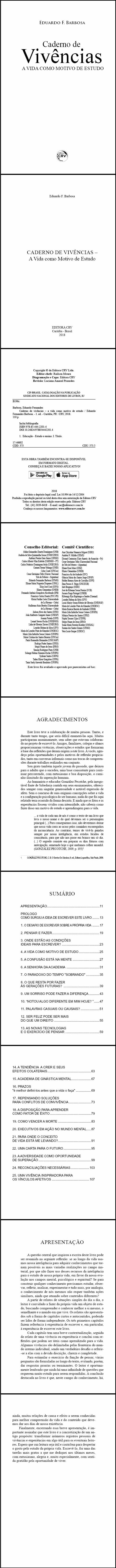 CADERNO DE VIVÊNCIAS – A VIDA COMO MOTIVO DE ESTUDO