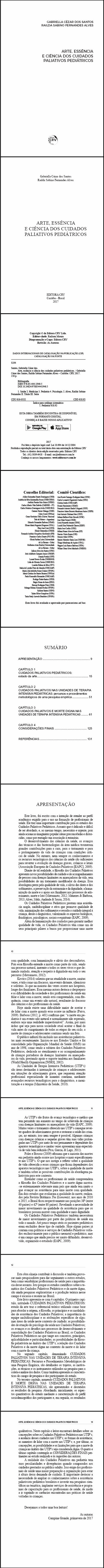 ARTE, ESSÊNCIA E CIÊNCIA DOS CUIDADOS PALIATIVOS PEDIÁTRICOS