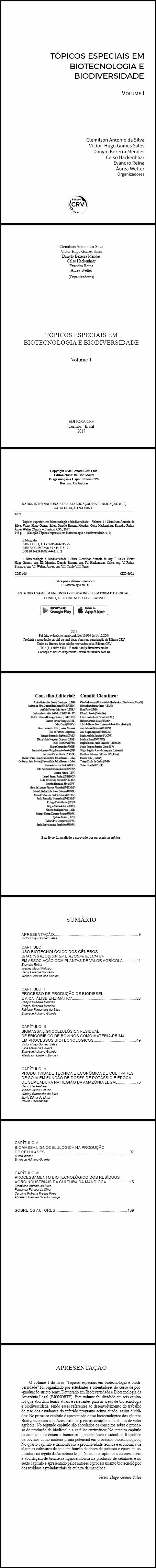TÓPICOS ESPECIAIS EM BIOTECNOLOGIA E BIODIVERSIDADE<br>Volume 1