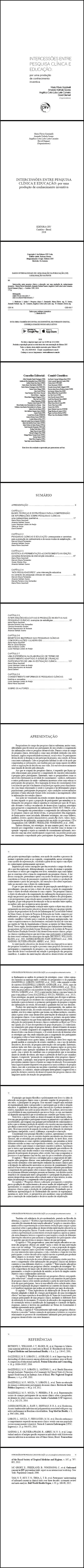 INTERCESSÕES ENTRE PESQUISA CLÍNICA E EDUCAÇÃO:<br>por uma produção de conhecimento inventiva