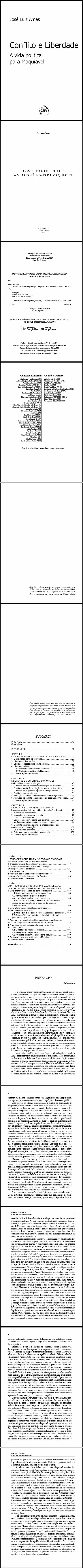 CONFLITO E LIBERDADE A VIDA POLÍTICA PARA MAQUIAVEL