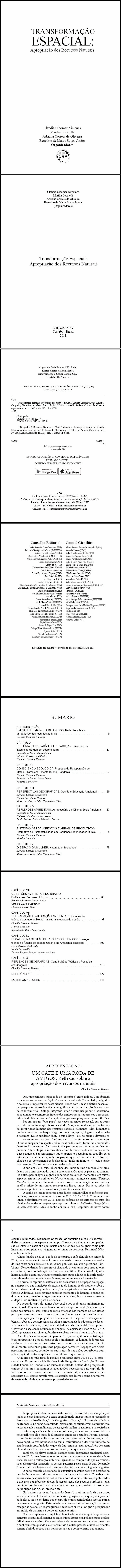 TRANSFORMAÇÃO ESPACIAL:<br>apropriação dos recursos naturais