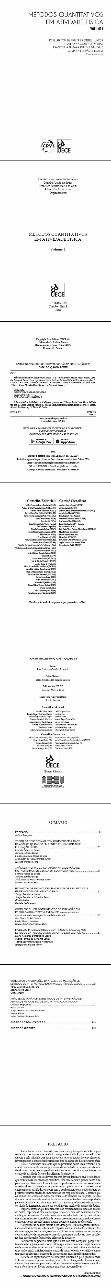 MÉTODOS QUANTITATIVOS EM ATIVIDADE FÍSICA <br>Volume 1