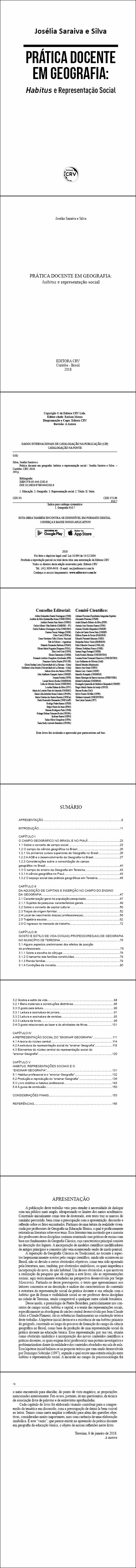 PRÁTICA DOCENTE EM GEOGRAFIA: <br>habitus e representação social