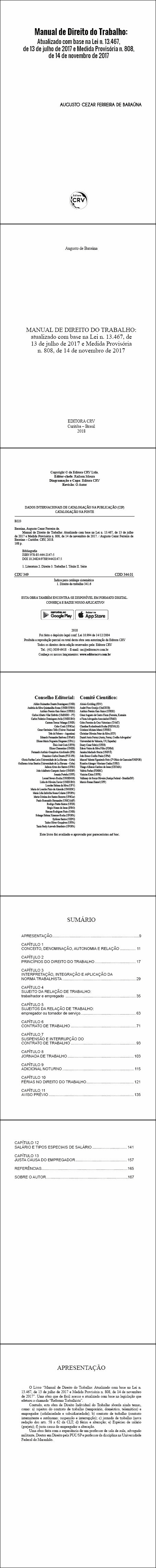 MANUAL DE DIREITO DO TRABALHO: <br>atualizado com base na Lei n. 13.467, de 13 de julho de 2017 e Medida Provisória n. 808, de 14 de novembro de 2017