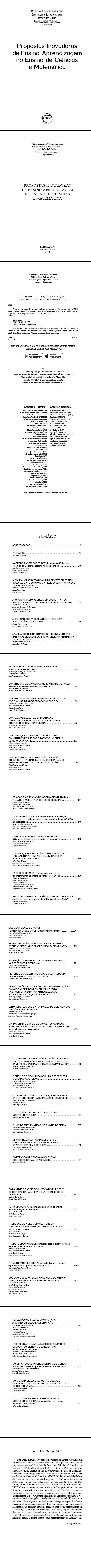 PROPOSTAS INOVADORAS DE ENSINO-APRENDIZAGEM NO ENSINO DE CIÊNCIAS E MATEMÁTICA