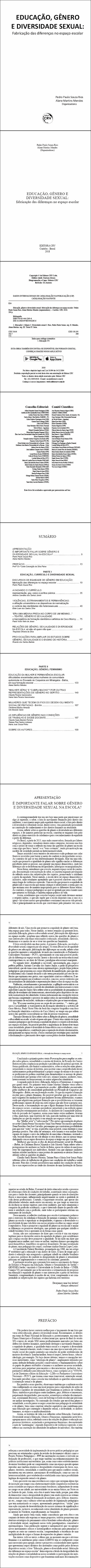 EDUCAÇÃO, GÊNERO E DIVERSIDADE SEXUAL: <br>fabricação das diferenças no espaço escolar