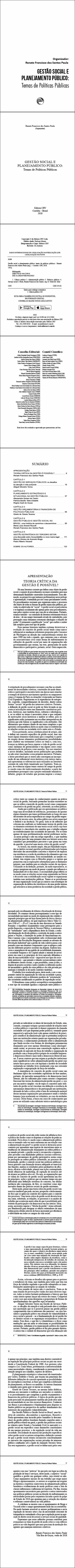 GESTÃO SOCIAL E PLANEJAMENTO PÚBLICO: <br>temas de Políticas Públicas