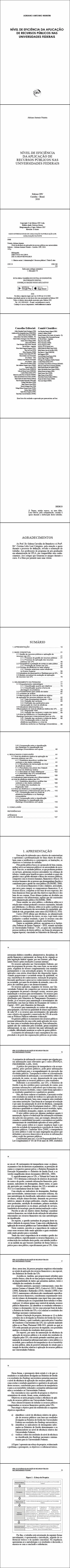 NÍVEL DE EFICIÊNCIA DA APLICAÇÃO DE RECURSOS PÚBLICOS NAS UNIVERSIDADES FEDERAIS