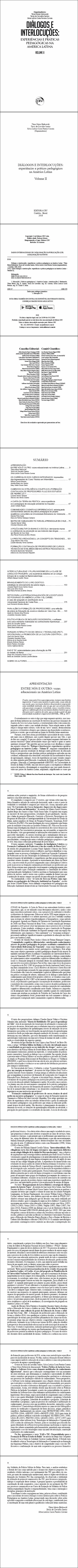 DIÁLOGOS E INTERLOCUÇÕES: <br>experiências e práticas pedagógicas na América Latina <br>Volume II