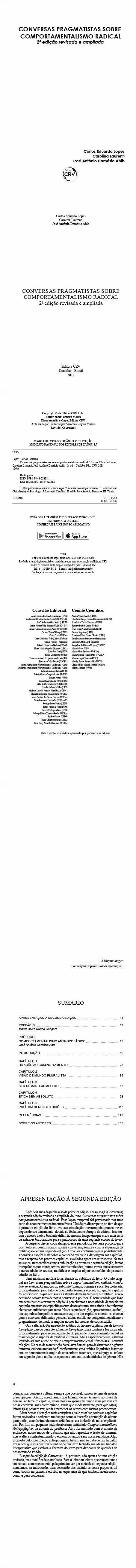CONVERSAS PRAGMATISTAS SOBRE COMPORTAMENTALISMO RADICAL <br>2ª edição revisada e ampliada