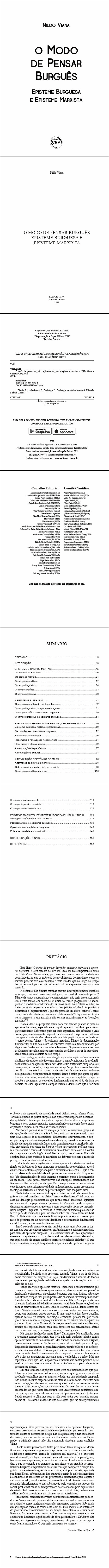 O MODO DE PENSAR BURGUÊS EPISTEME BURGUESA E EPISTEME MARXISTA