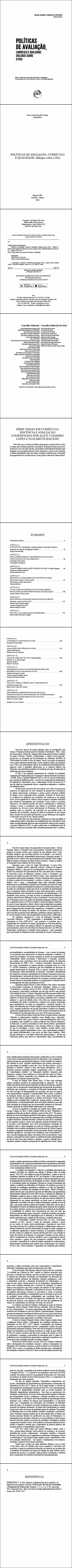 POLÍTICAS DE AVALIAÇÃO, CURRÍCULO E QUALIDADE: <br>diálogos sobre o Pisa