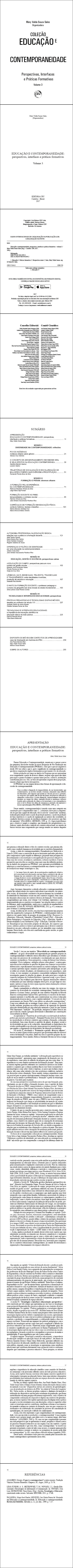 EDUCAÇÃO E CONTEMPORANEIDADE: <br>perspectivas, interfaces e práticas formativas <br>Volume 3