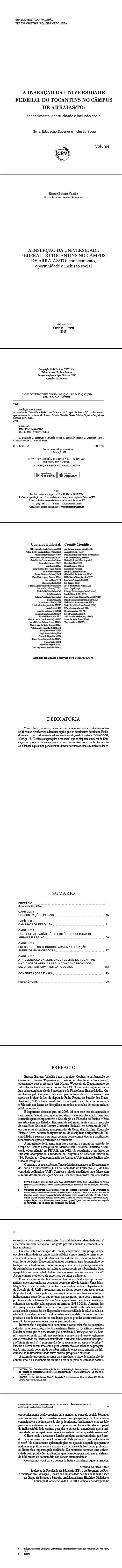 A INSERÇÃO DA UNIVERSIDADE FEDERAL DO TOCANTINS NO CÂMPUS DE ARRAIAS/TO: <br>conhecimento, oportunidade e inclusão social