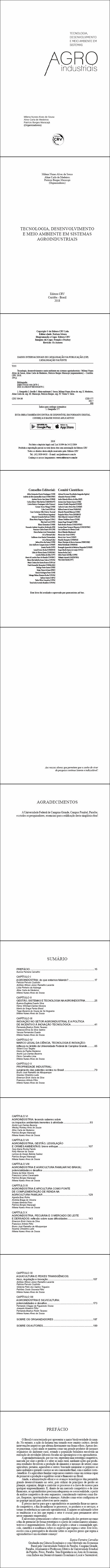 TECNOLOGIA, DESENVOLVIMENTO E MEIO AMBIENTE EM SISTEMAS AGROINDUSTRIAIS