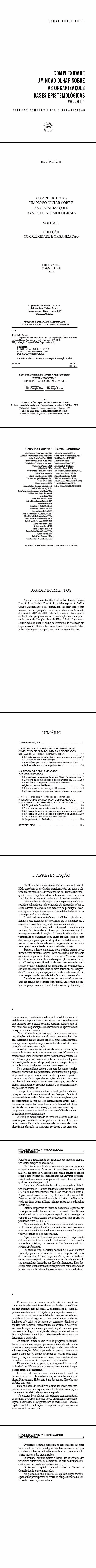 COMPLEXIDADE UM NOVO OLHAR SOBRE AS ORGANIZAÇÕES BASES EPISTEMOLÓGICAS VOLUME I <br>COLEÇÃO COMPLEXIDADE E ORGANIZAÇÃO