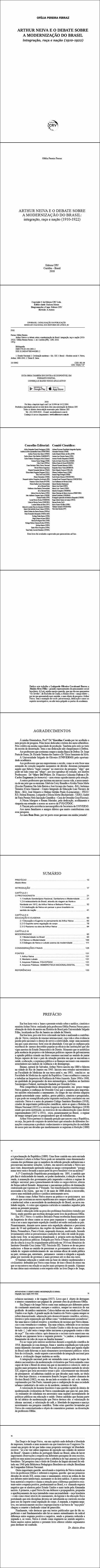 ARTHUR NEIVA E O DEBATE SOBRE A MODERNIZAÇÃO DO BRASIL:<br> integração, raça e nação (1910-1922)