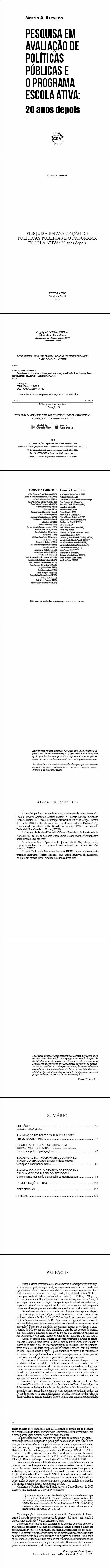 PESQUISA EM AVALIAÇÃO DE POLÍTICAS PÚBLICAS E O PROGRAMA ESCOLA ATIVA:<br> 20 anos depois