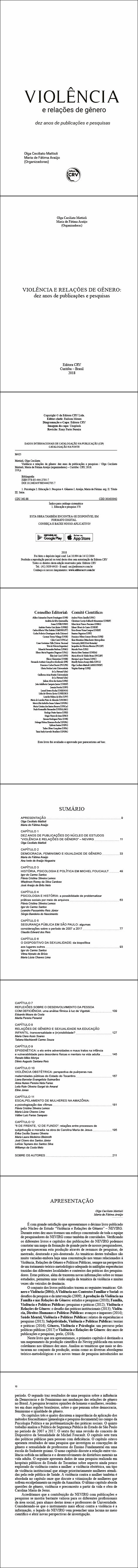 VIOLÊNCIA E RELAÇÕES DE GÊNERO:<br> dez anos de publicações e pesquisas