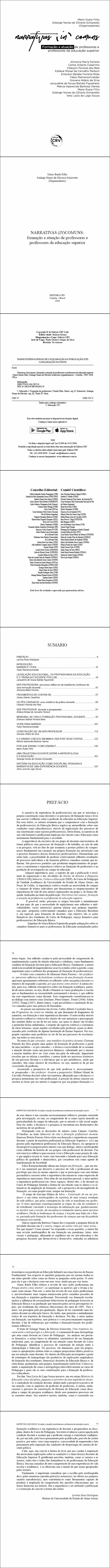 NARRATIVAS (IN)COMUNS:<br> formação e atuação de professoras e professores da educação superior