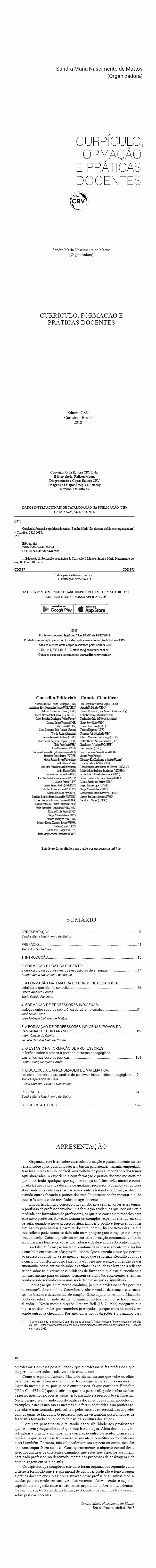 CURRÍCULO, FORMAÇÃO E PRÁTICAS DOCENTES