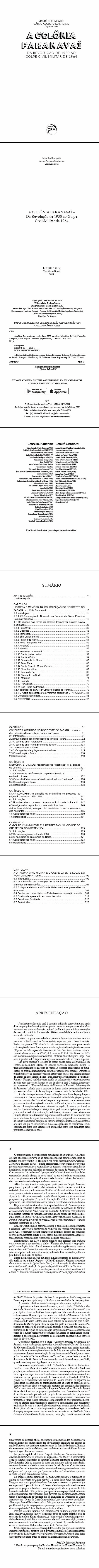 A COLÔNIA PARANAVAÍ – Da Revolução de 1930 ao Golpe Civil-Militar de 1964