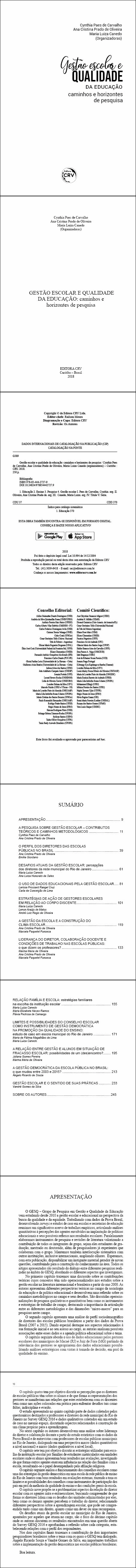 GESTÃO ESCOLAR E QUALIDADE DA EDUCAÇÃO: <br>caminhos e horizontes de pesquisa