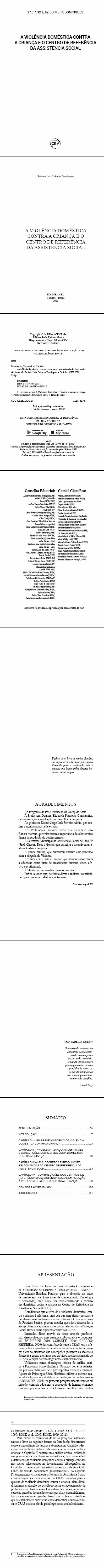 A VIOLÊNCIA DOMÉSTICA CONTRA A CRIANÇA E O CENTRO DE REFERÊNCIA DA ASSISTÊNCIA SOCIAL