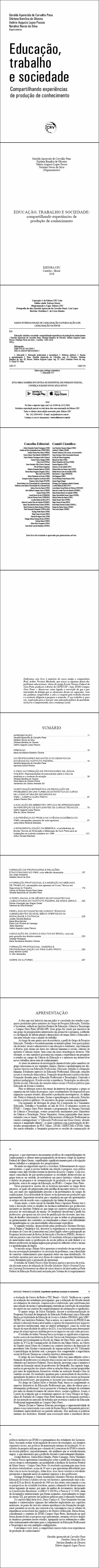 EDUCAÇÃO, TRABALHO E SOCIEDADE:<BR> compartilhando experiências de produção de conhecimento