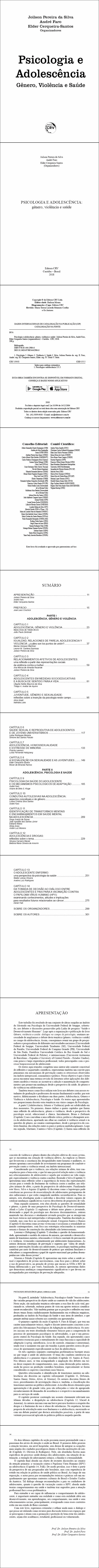 PSICOLOGIA E ADOLESCÊNCIA: <BR>gênero, violência e saúde