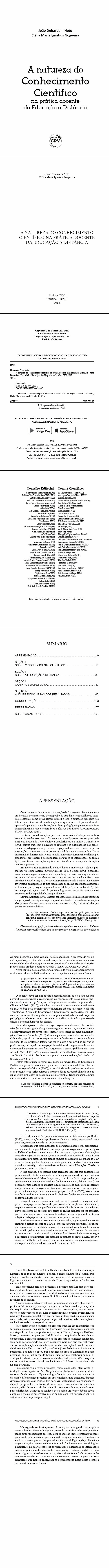 A NATUREZA DO CONHECIMENTO CIENTÍFICO NA PRÁTICA DOCENTE DA EDUCAÇÃO A DISTÂNCIA