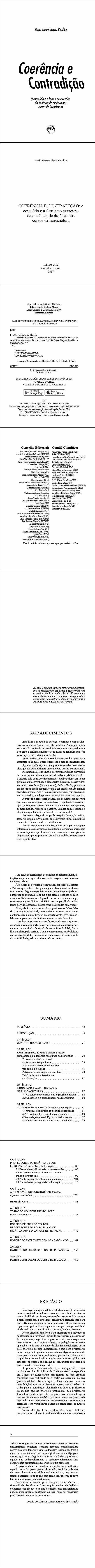 COERÊNCIA E CONTRADIÇÃO: <br>o conteúdo e a forma no exercício da docência de didática nos cursos de licenciatura