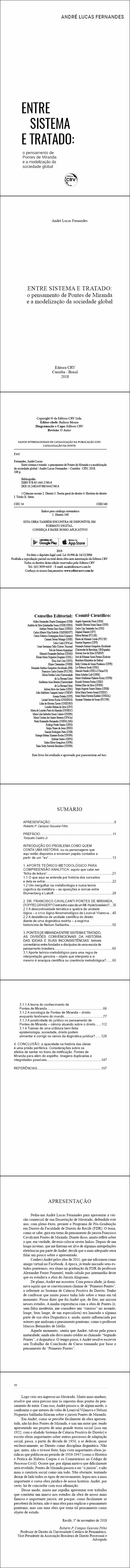 ENTRE SISTEMA E TRATADO:<br> o pensamento de Pontes de Miranda e a modelização da sociedade global